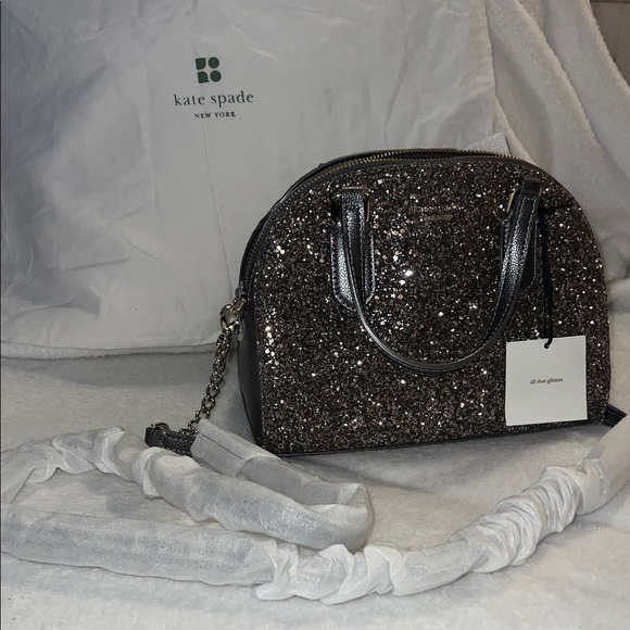 Kate Spade Sparkling Silver and Gray Satchel (C) - Picture 2 of 9